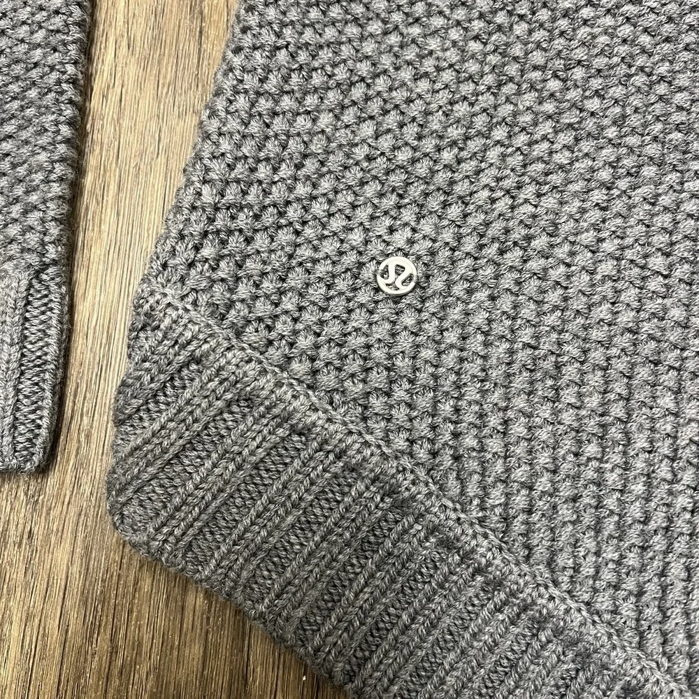 Lululemon Passage Women's Size 4 Sweater Heather Grey Chunky Knit Oversized